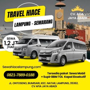 Sewa Travel Hiace Lampung Semarang Via Kapal Eksekutif