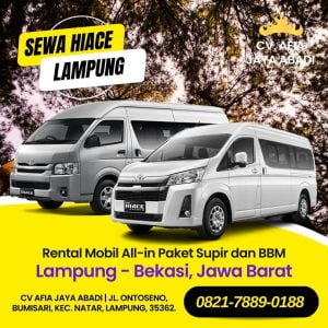 Sewa Hiace Lampung Bekasi Jawa Barat TERMURAH! 0821-7889-0188