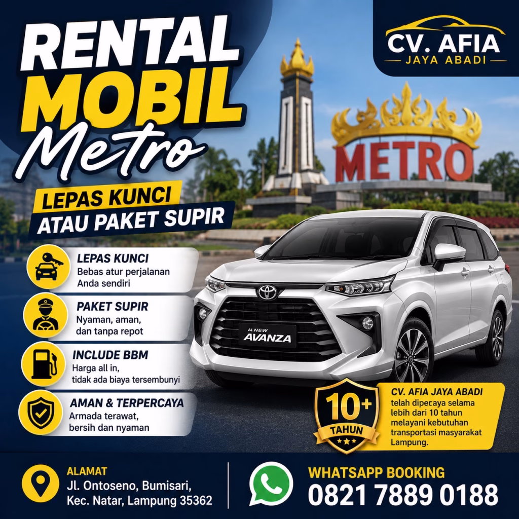 Rental Mobil Metro Lepas Kunci atau paket supir