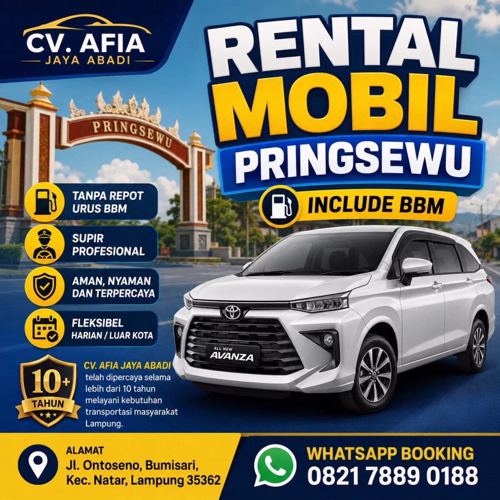 Rental Mobil Pringsewu Include BBM