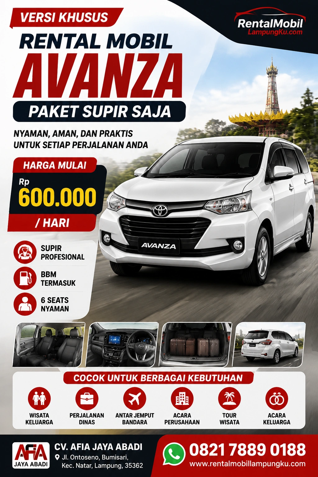 Sewa Honda Brio Lampung Murah Lepas Kunci