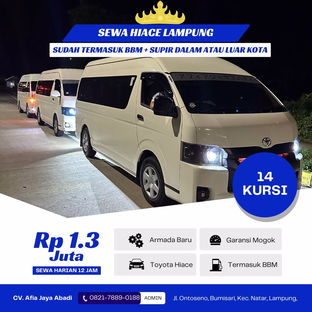 Sewa Mobil Hiace Lampung ke Bali