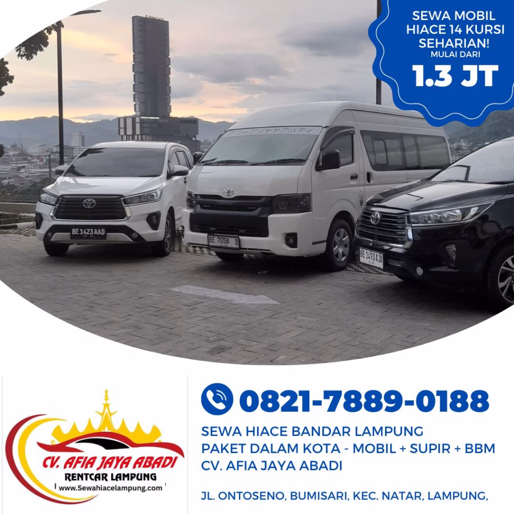 Rental Hiace Palembang Lampung Antar Jemput