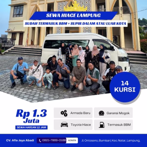 Rental Mobil Hiace Luxury 8 Seat Liwa Lampung Barat
