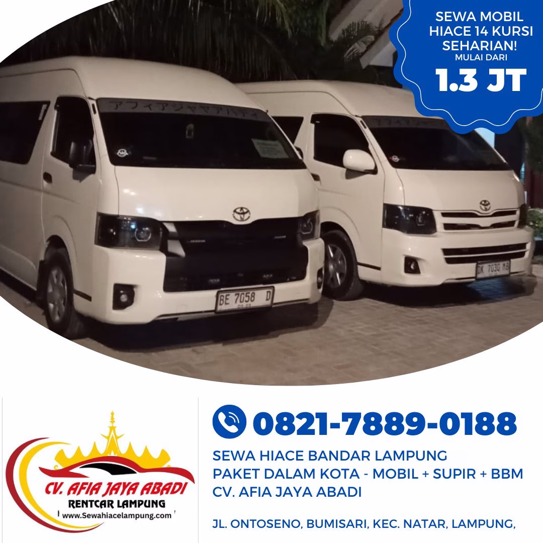 Sewa Mobil Hiace Lampung ke Semarang – Perjalanan Rombongan Nyaman & Praktis