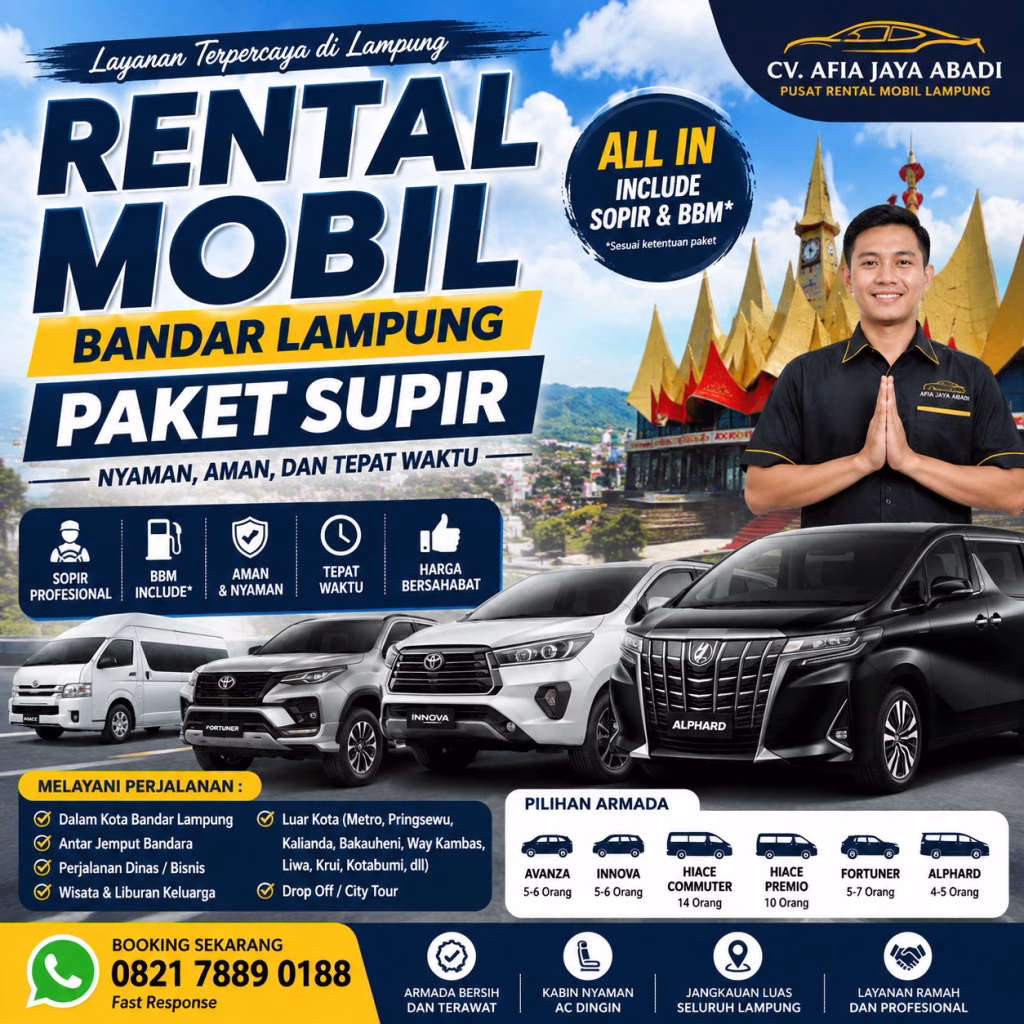 Rental Mobil Kotabumi Paket Supir All In BBM